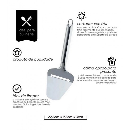 Plaina Queijo Aço Inox Fatiador De Frios Manual